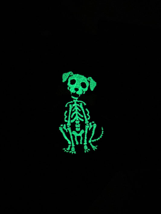 WOOF! Skeleton Pup Bandana - Glow In The Dark