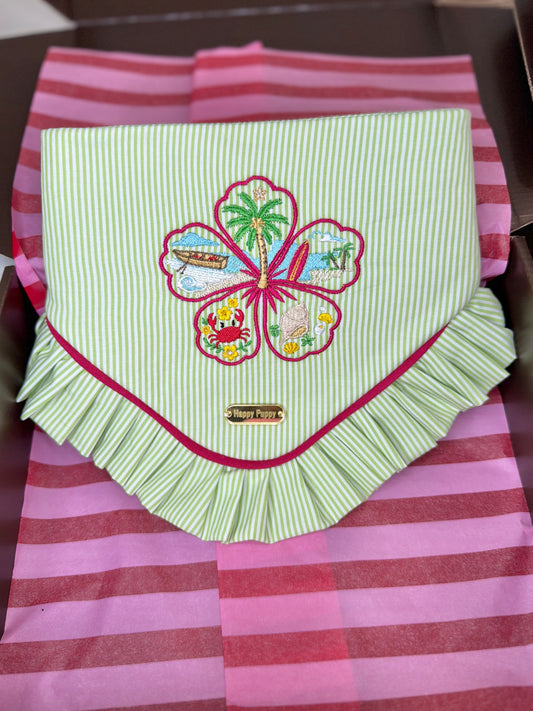Beach Vibes Green- Bandana De Flor Tropical