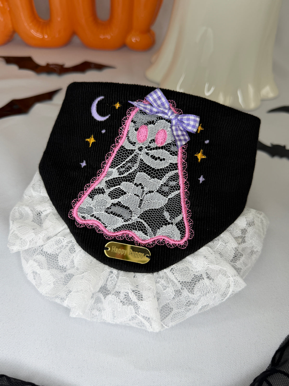 Ghosty Lace Bandana- Glow In The Dark Details