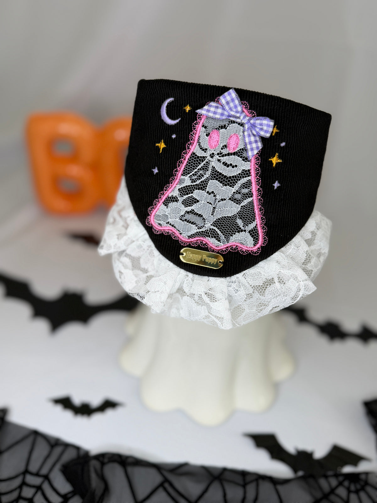 Ghosty Lace Bandana- Glow In The Dark Details